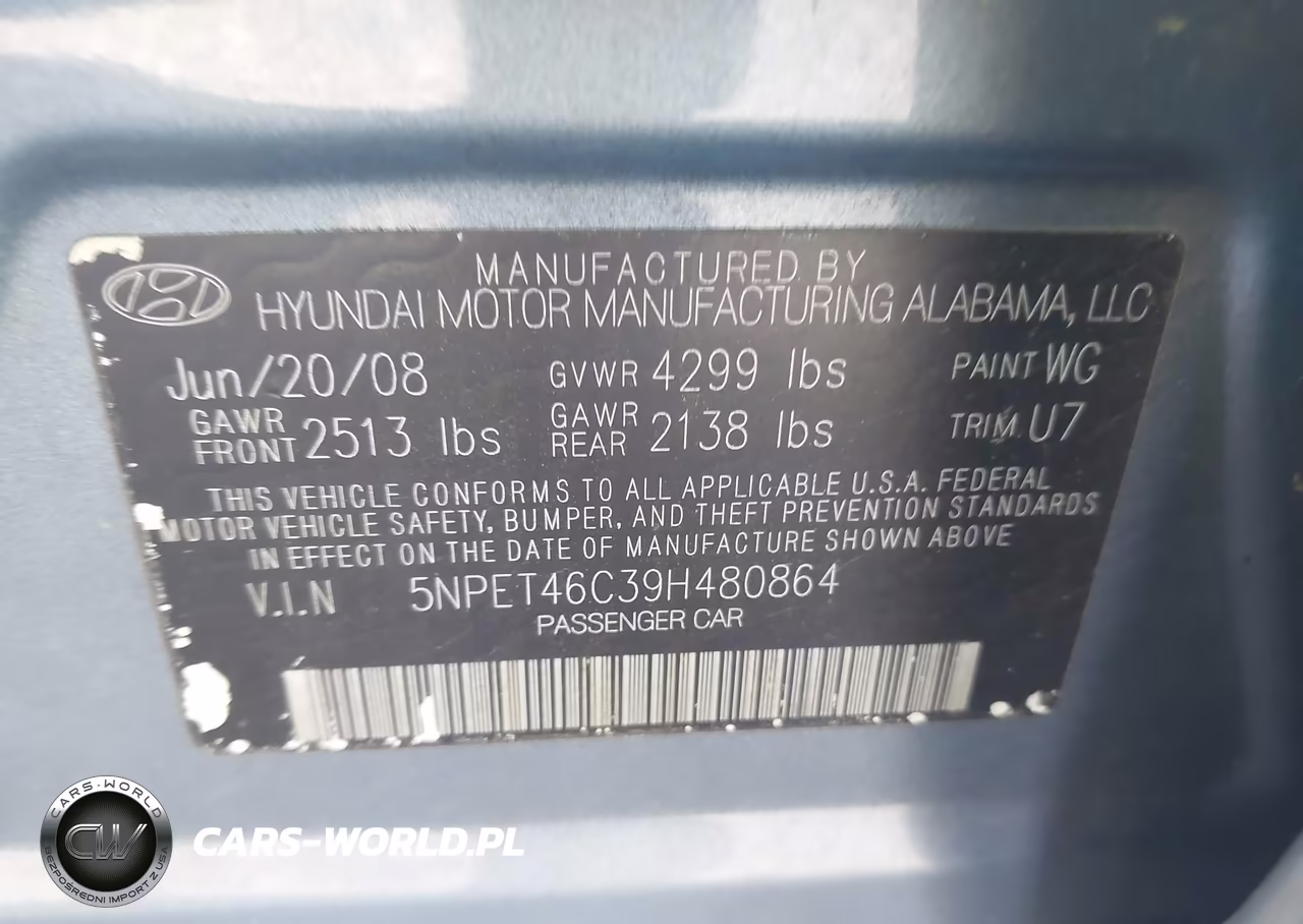 2009 Hyundai Sonata Gls VIN:5NPET46C39H480864 - 9