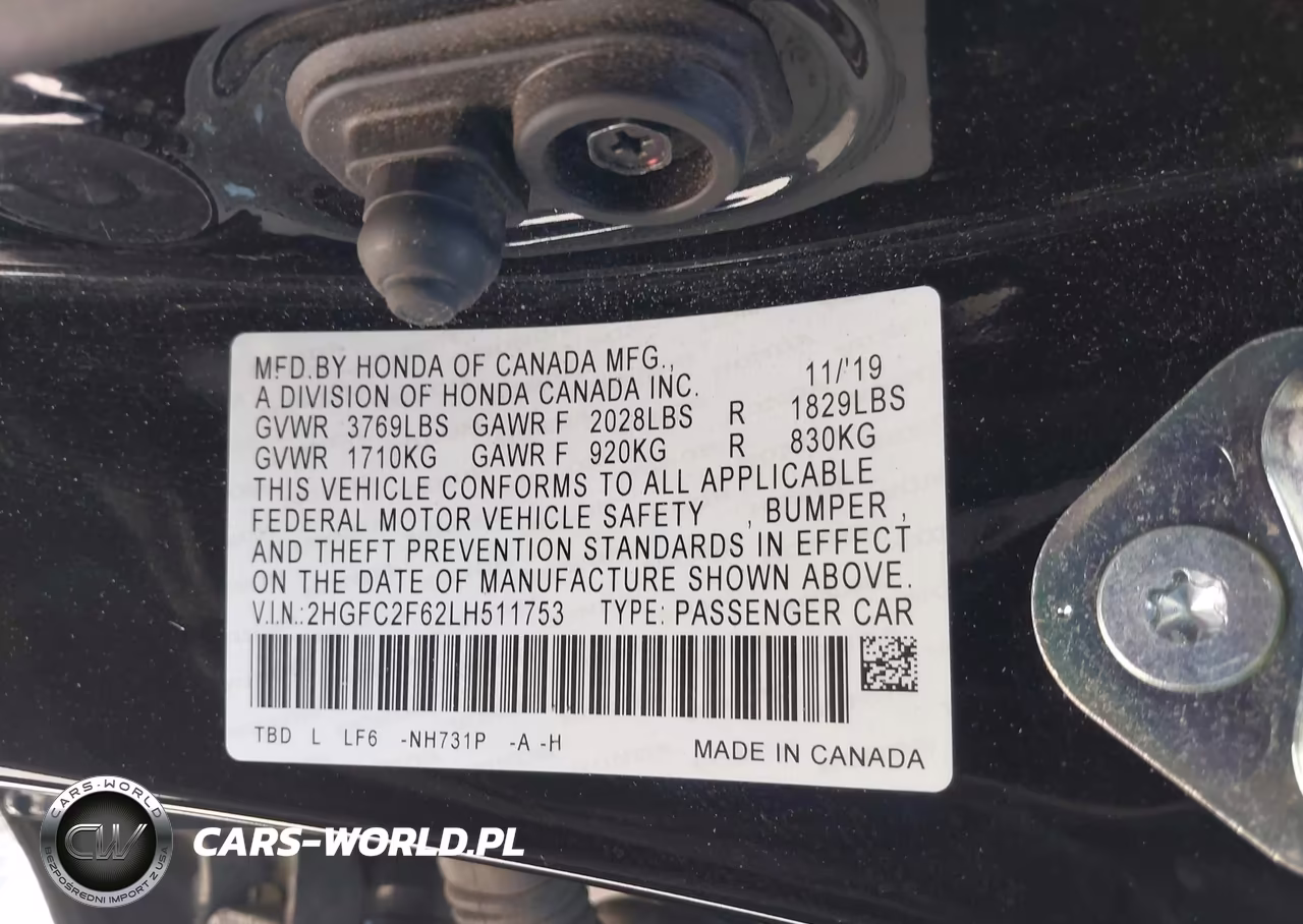 2020 Honda Civic Lx VIN:2HGFC2F62LH511753 - 9