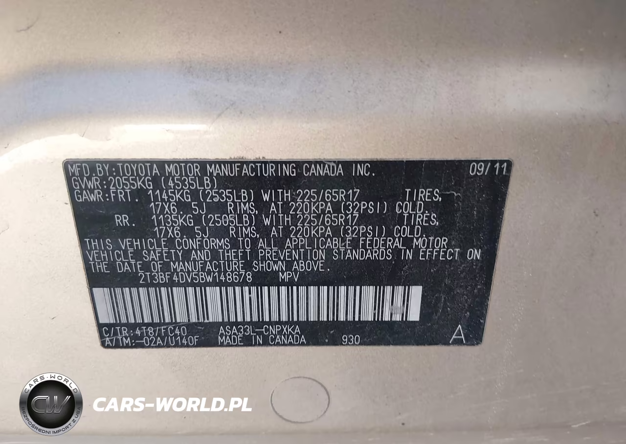 2011 Toyota Rav4 VIN:2T3BF4DV5BW148678 - 9