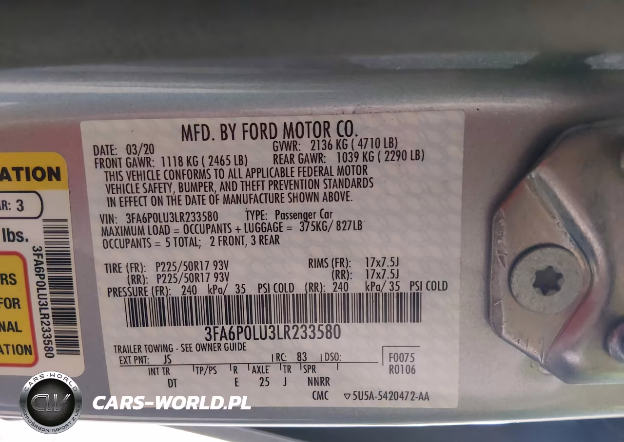 2020 Ford Fusion Hybrid Se VIN:3FA6P0LU3LR233580 - 9