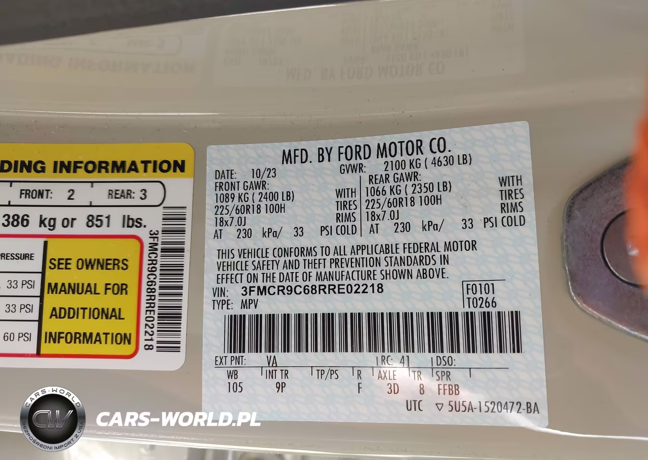 2024 Ford Bronco Sport Outer Banks VIN:3FMCR9C68RRE02218 - 9