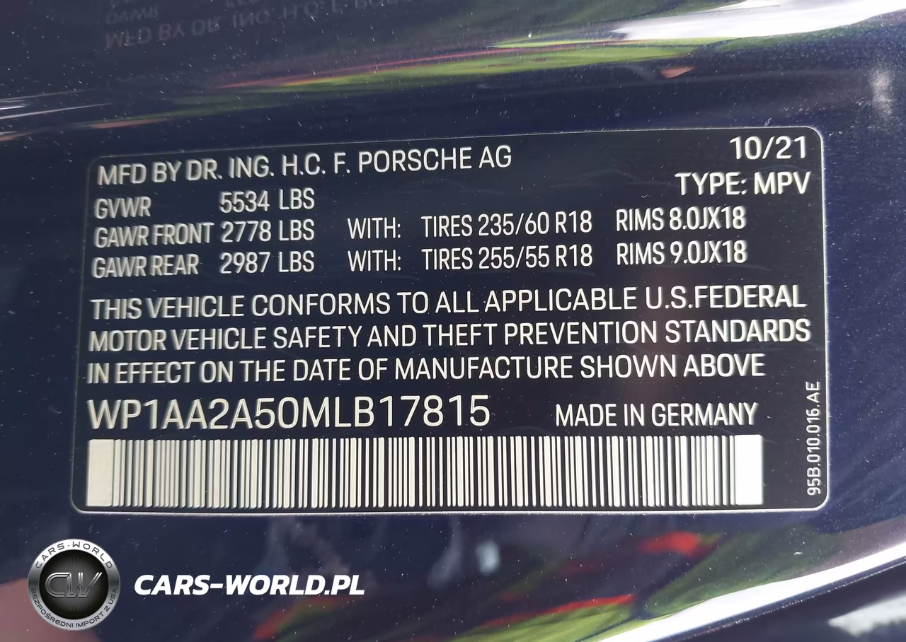 2021 Porsche Macan VIN:WP1AA2A50MLB17815 - 9