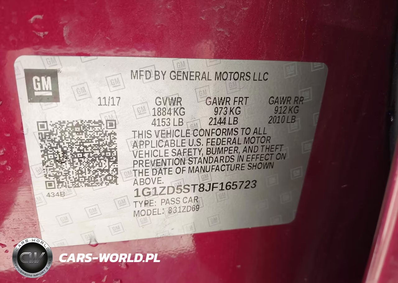 2018 Chevrolet Malibu Lt VIN:1G1ZD5ST8JF165723 - 9