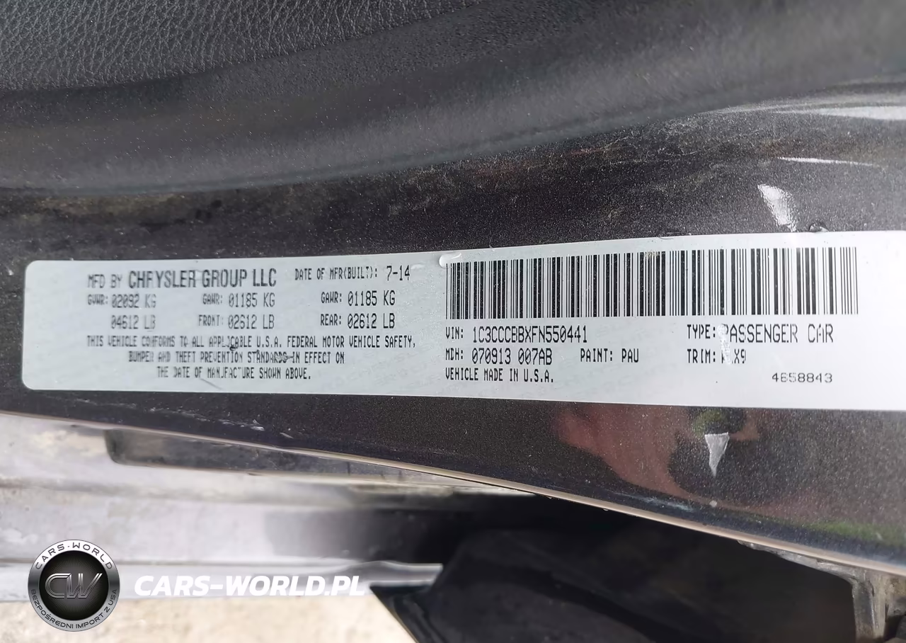 2015 Chrysler 200 S VIN:1C3CCCBBXFN550441 - 9