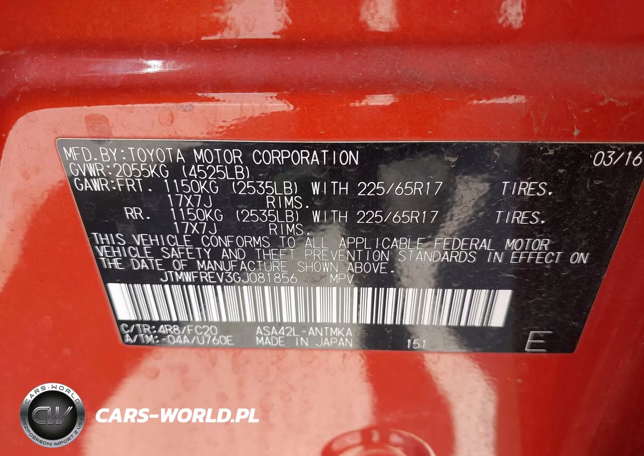 2016 Toyota Rav4 Xle VIN:JTMWFREV3GJ081856 - 9