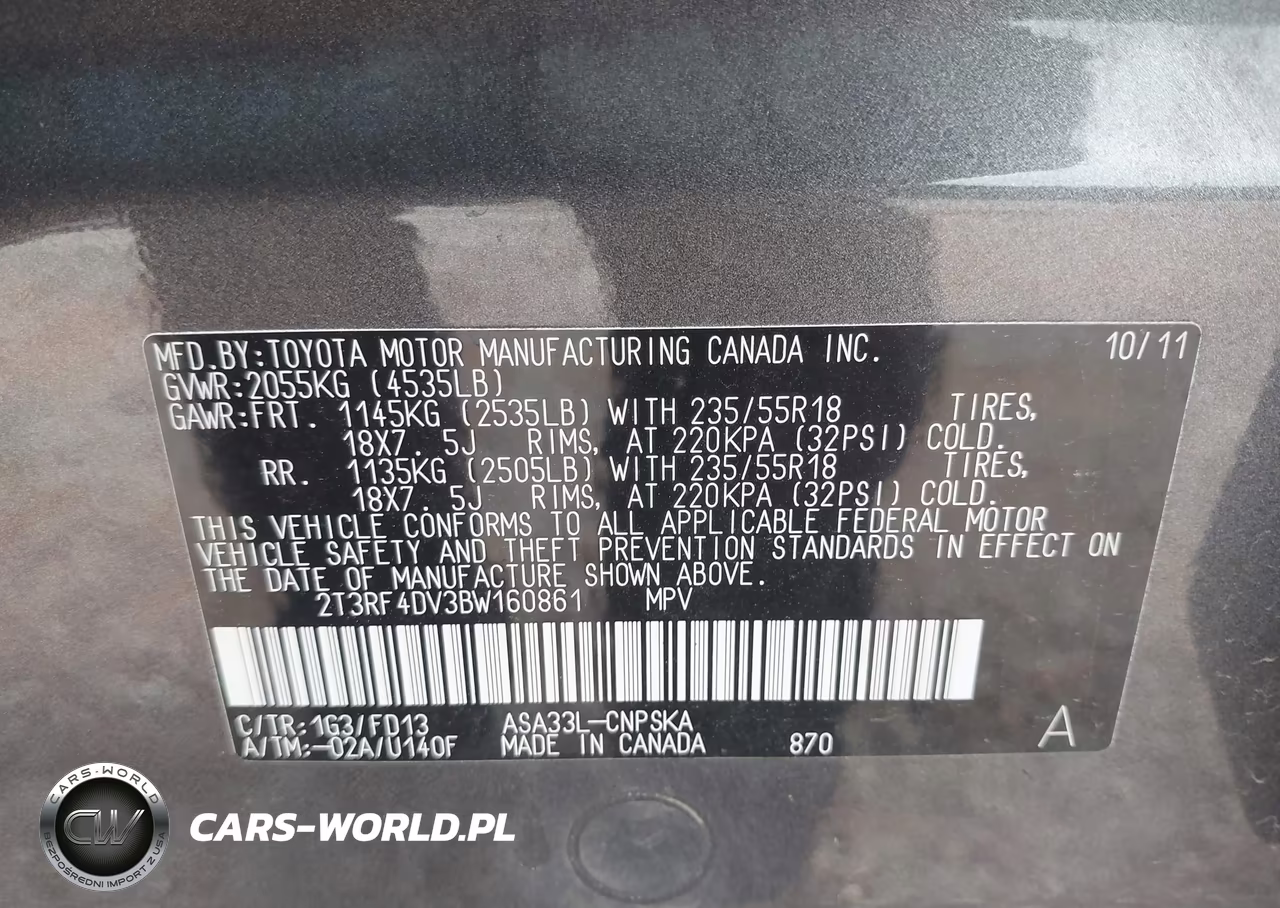 2011 Toyota Rav4 Sport VIN:2T3RF4DV3BW160861 - 9
