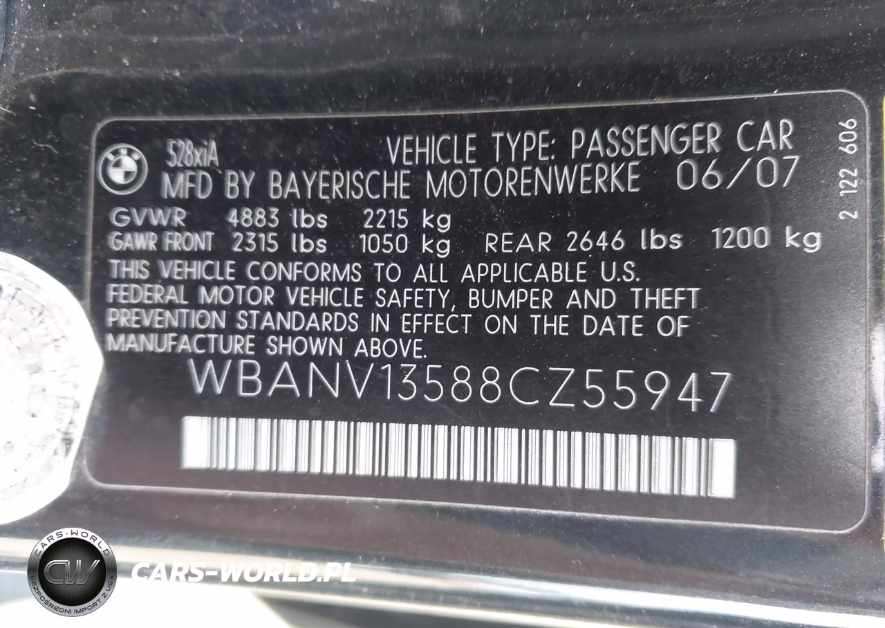 2008 BMW 528Xi VIN:WBANV13588CZ55947 - 9