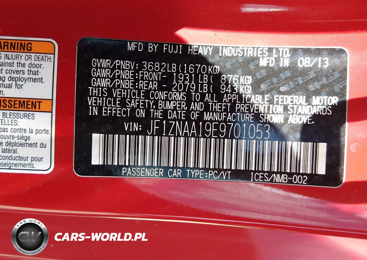 2014 Scion Fr-S VIN:JF1ZNAA19E9701053 - 9