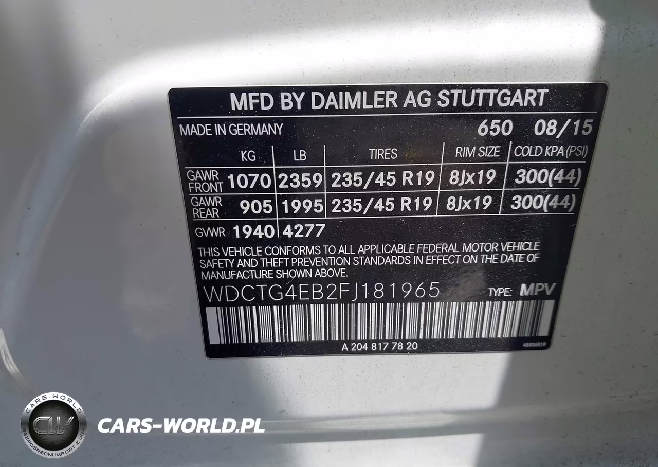 2015 Mercedes-Benz Gla 250 VIN:WDCTG4EB2FJ181965 - 9