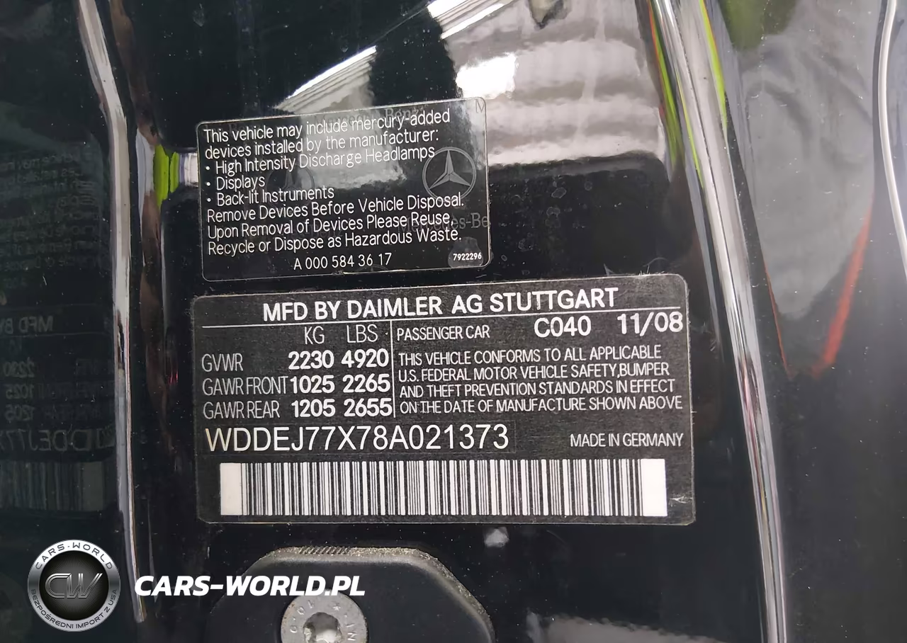 2008 Mercedes-Benz Cl 63 Amg VIN:WDDEJ77X78A021373 - 9