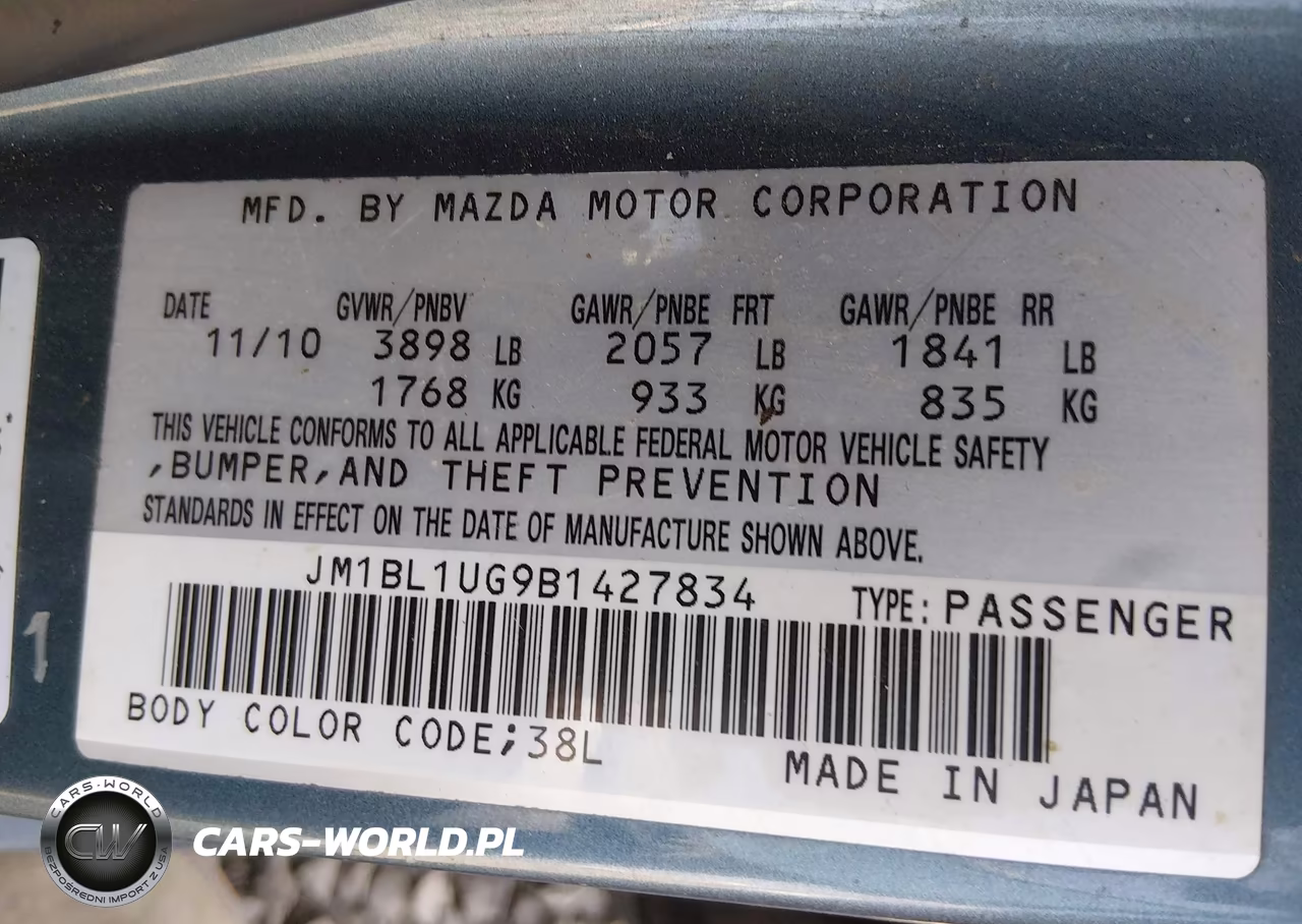 2011 Mazda Mazda3 I Sport VIN:JM1BL1UG9B1427834 - 9