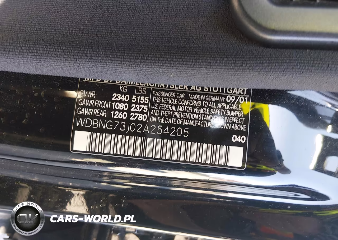 2002 Mercedes-Benz S 55 Amg VIN:WDBNG73J02A254205 - 9