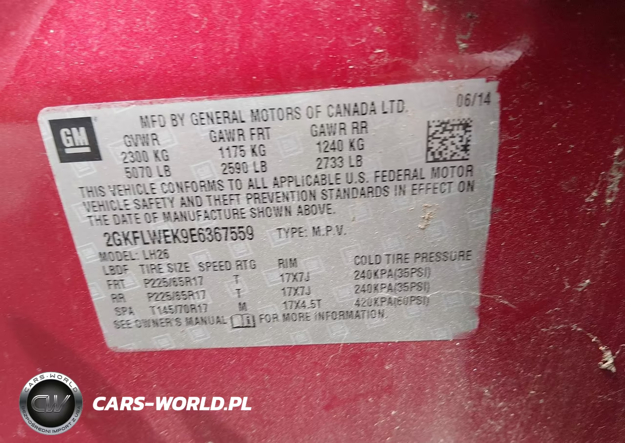 2014 GMC Terrain Sle-2 VIN:2GKFLWEK9E6367559 - 9