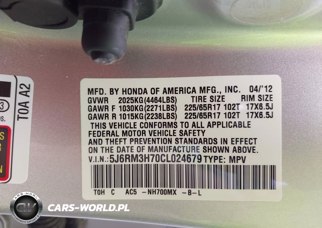 2012 Honda Cr-V Ex-L VIN:5J6RM3H70CL024679 - 9