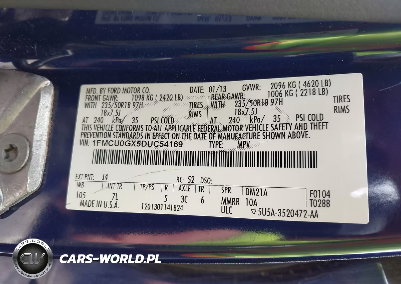 2013 Ford Escape Se VIN:1FMCU0GX5DUC54169 - 9