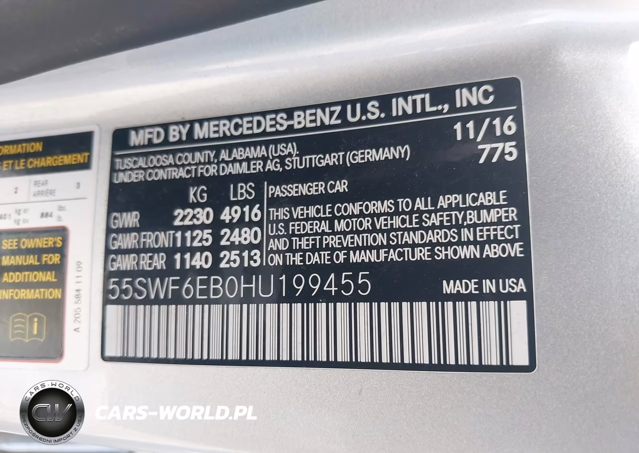 2017 Mercedes-Benz Amg C 43 4Matic VIN:55SWF6EB0HU199455 - 9