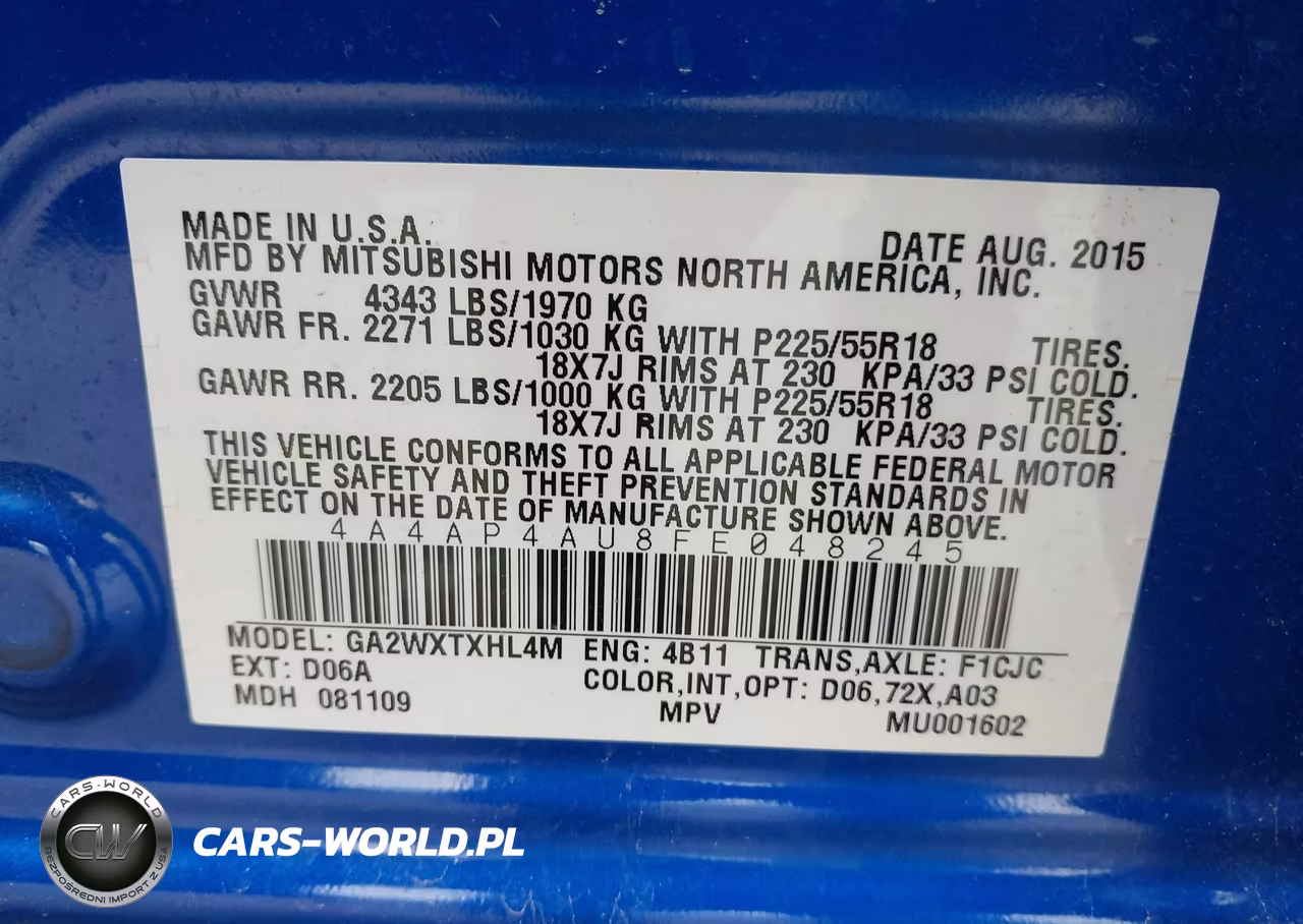 2015 Mitsubishi Outlander Sport Se VIN:4A4AP4AU8FE048245 - 9