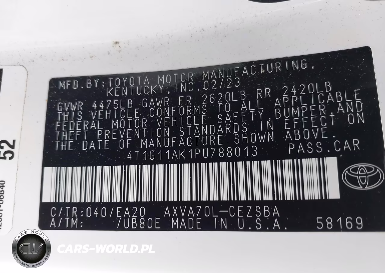 2023 Toyota Camry Se VIN:4T1G11AK1PU788013 - 9