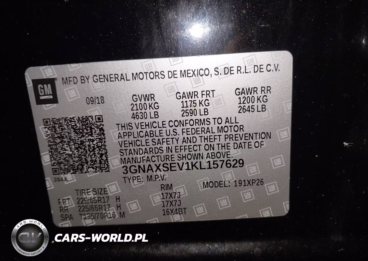 2019 Chevrolet Equinox Ls VIN:3GNAXSEV1KL157629 - 9