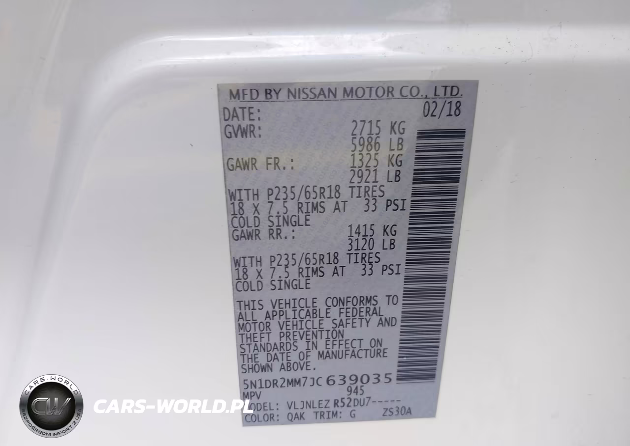 2018 Nissan Pathfinder Sv VIN:5N1DR2MM7JC639035 - 9