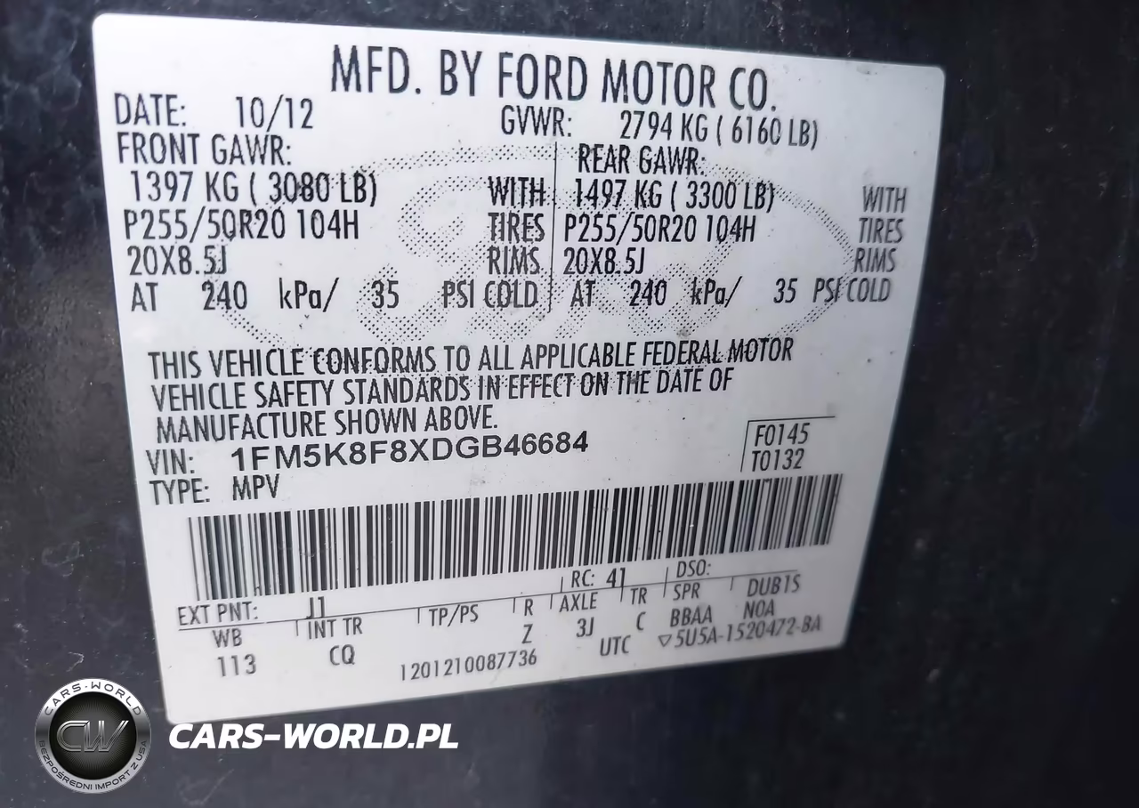 2013 Ford Explorer Limited VIN:1FM5K8F8XDGB46684 - 9