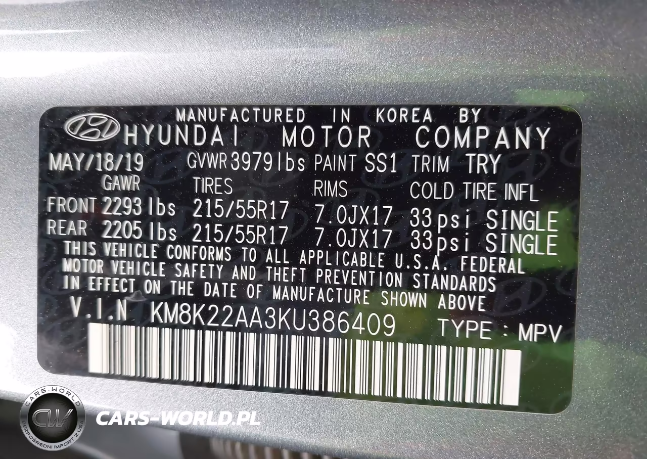 2019 Hyundai Kona Sel VIN:KM8K22AA3KU386409 - 9