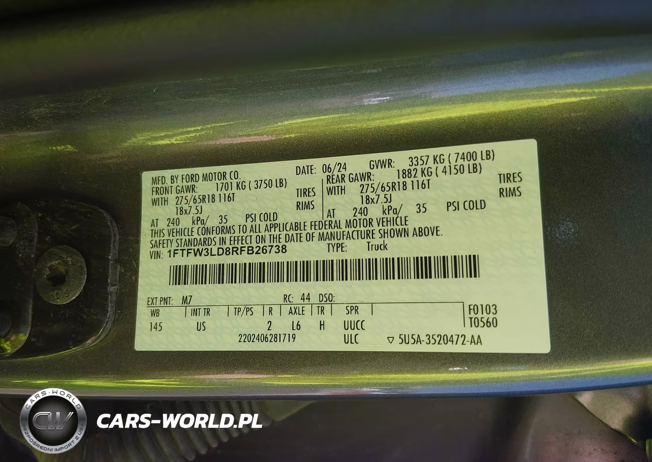 2024 Ford F-150 Xlt VIN:1FTFW3LD8RFB26738 - 9