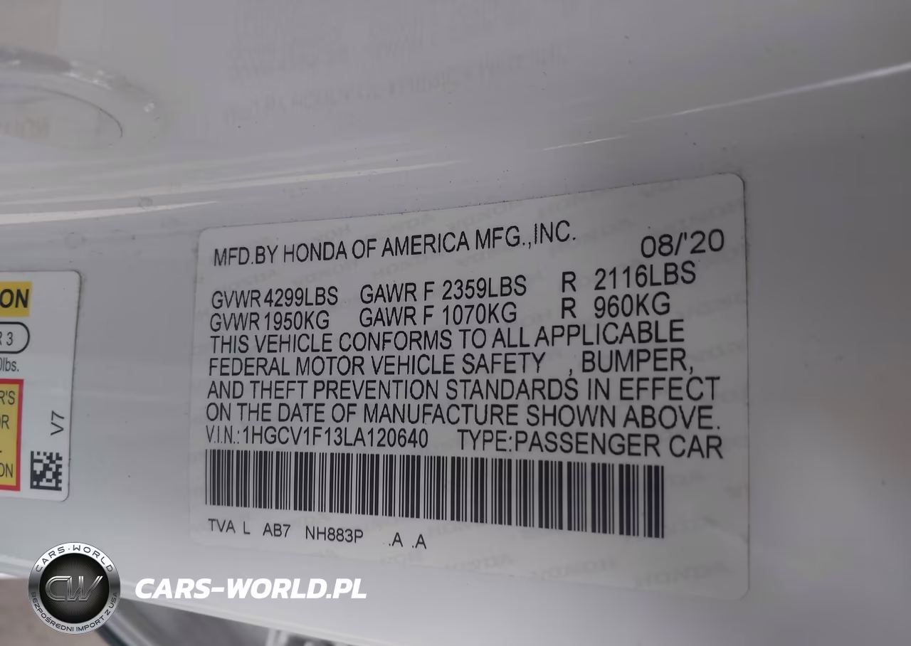 2020 Honda Accord Lx VIN:1HGCV1F13LA120640 - 9