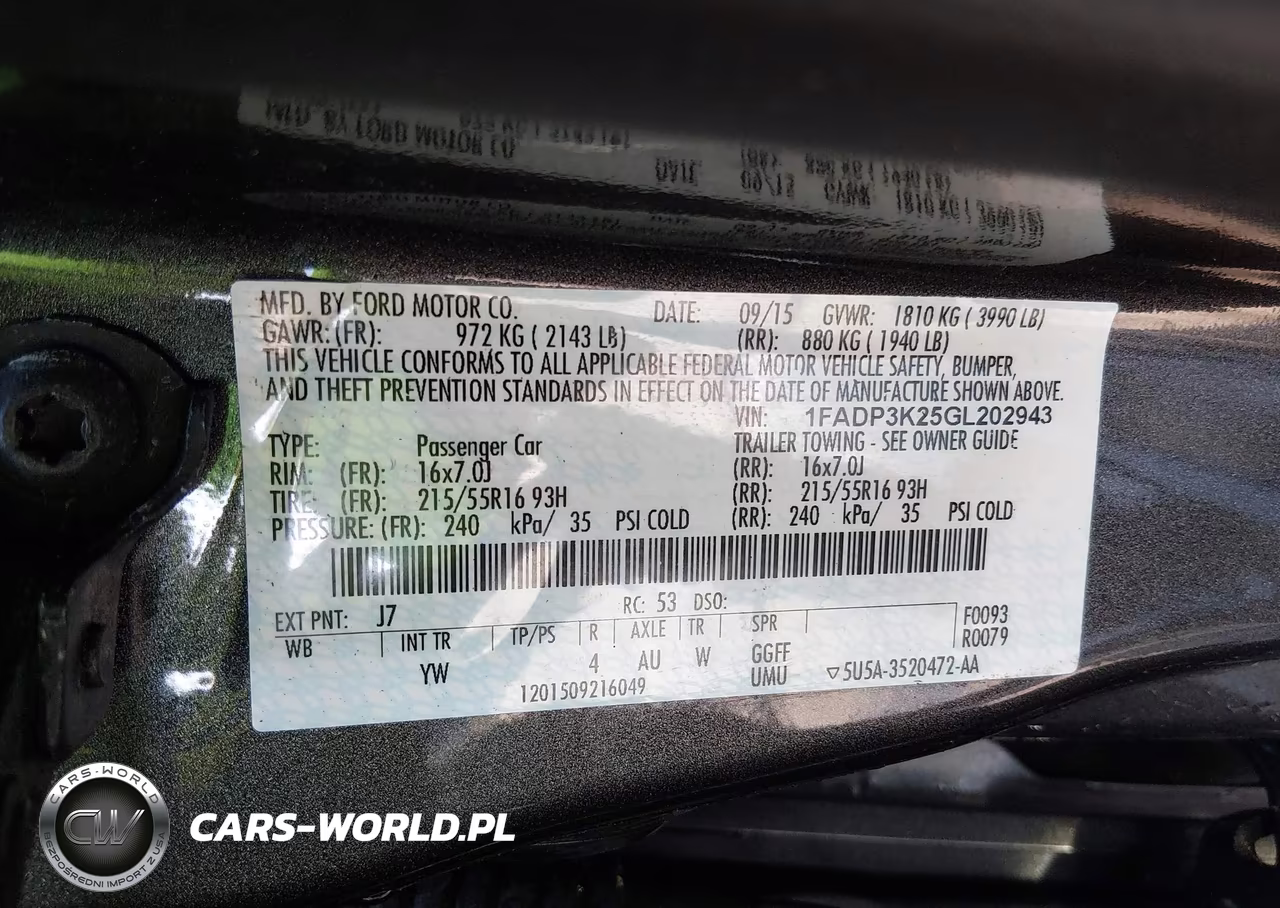 2016 Ford Focus Se VIN:1FADP3K25GL202943 - 9