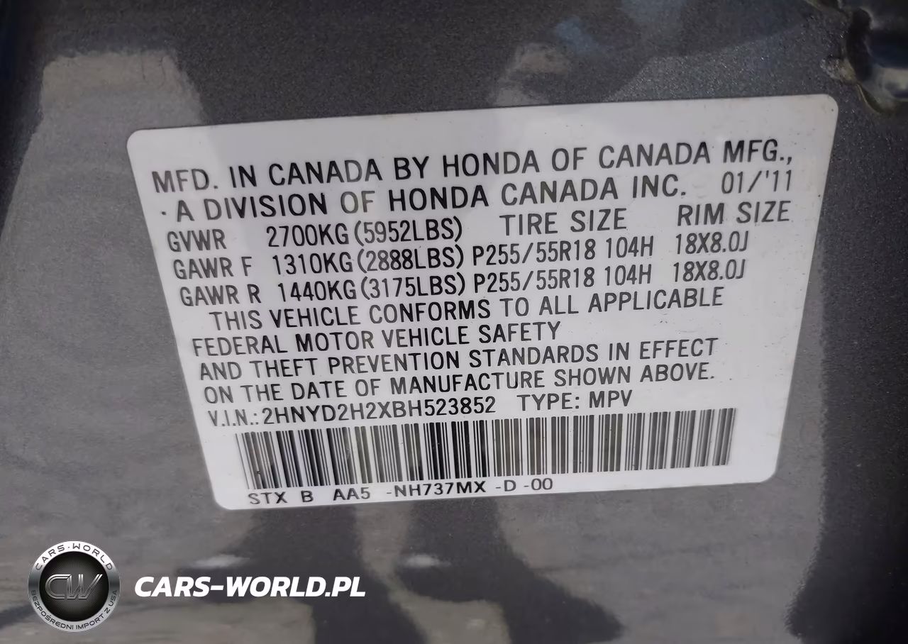 2011 Acura Mdx VIN:2HNYD2H2XBH523852 - 9