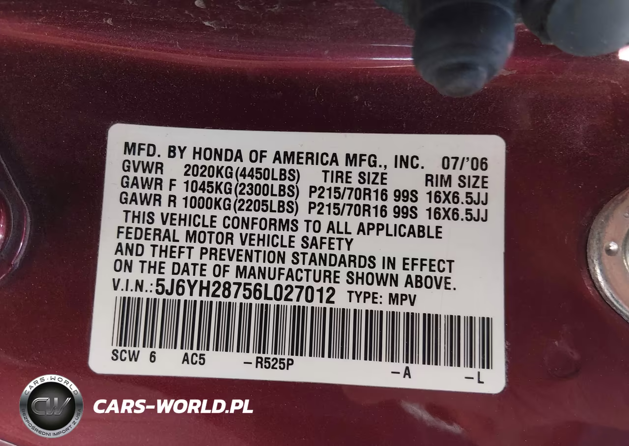 2006 Honda Element Ex-P VIN:5J6YH28756L027012 - 9