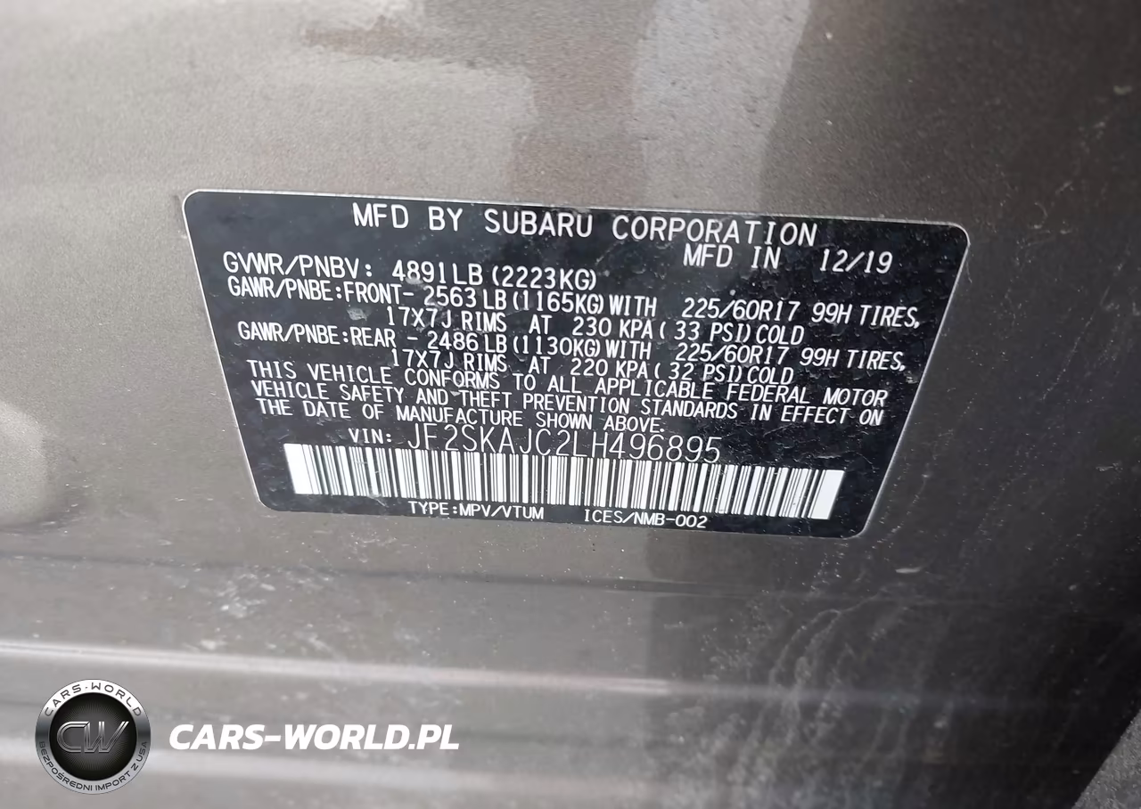 2020 Subaru Forester Premium VIN:JF2SKAJC2LH496895 - 9