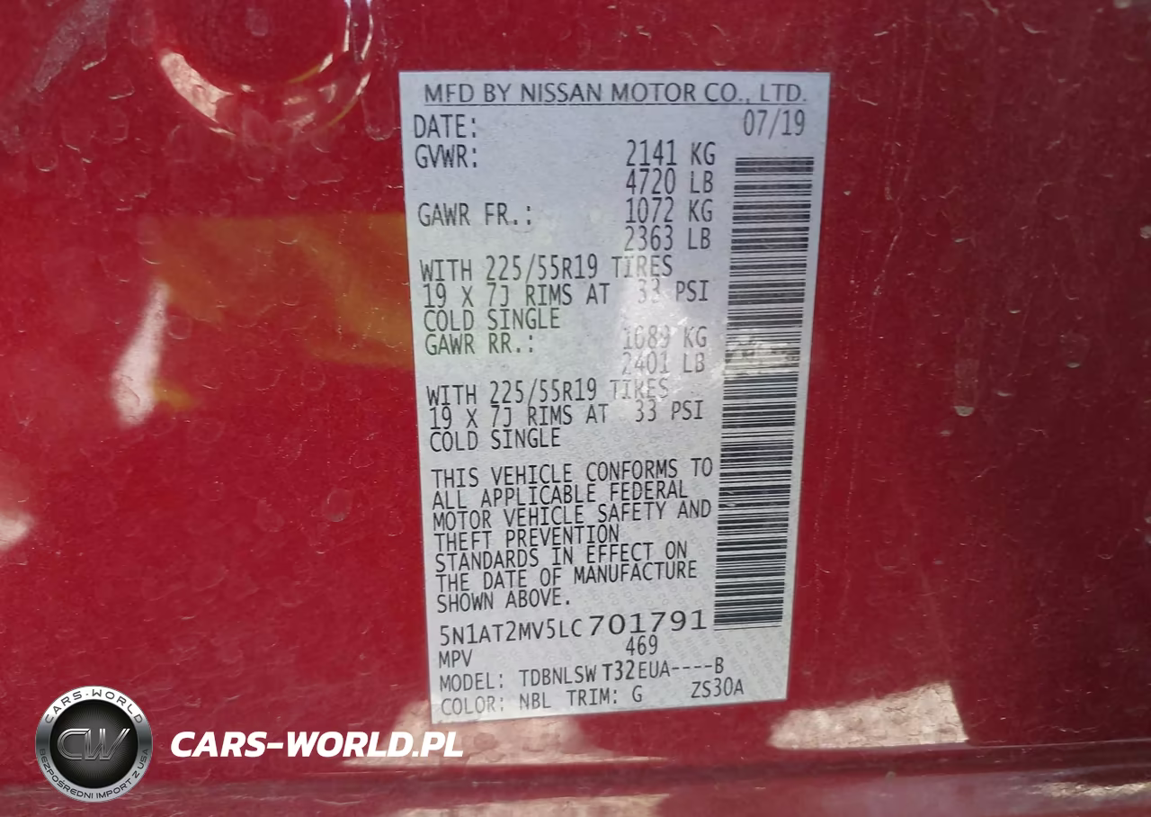 2020 Nissan Rogue Sl Intelligent Awd VIN:5N1AT2MV5LC701791 - 9