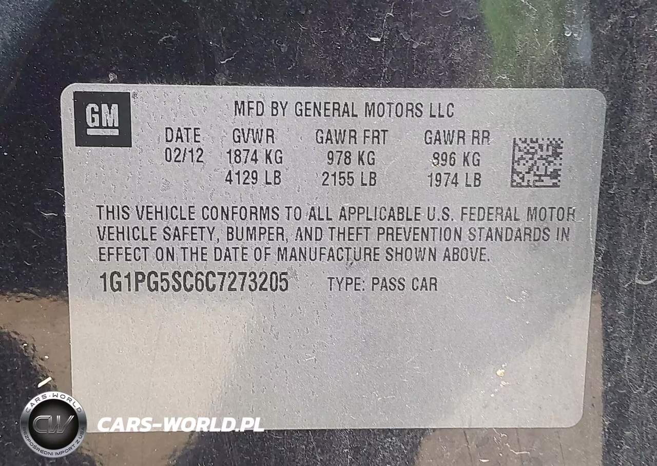2012 Chevrolet Cruze 2Lt VIN:1G1PG5SC6C7273205 - 9