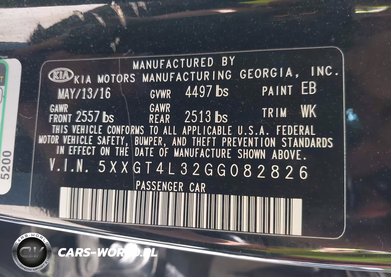 2016 Kia Optima Lx VIN:5XXGT4L32GG082826 - 9