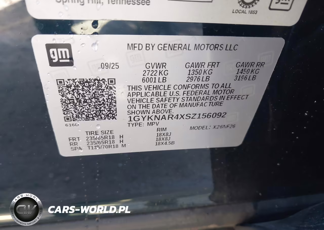 2025 Cadillac Xt5 Fwd Luxury VIN:1GYKNAR4XSZ156092 - 9