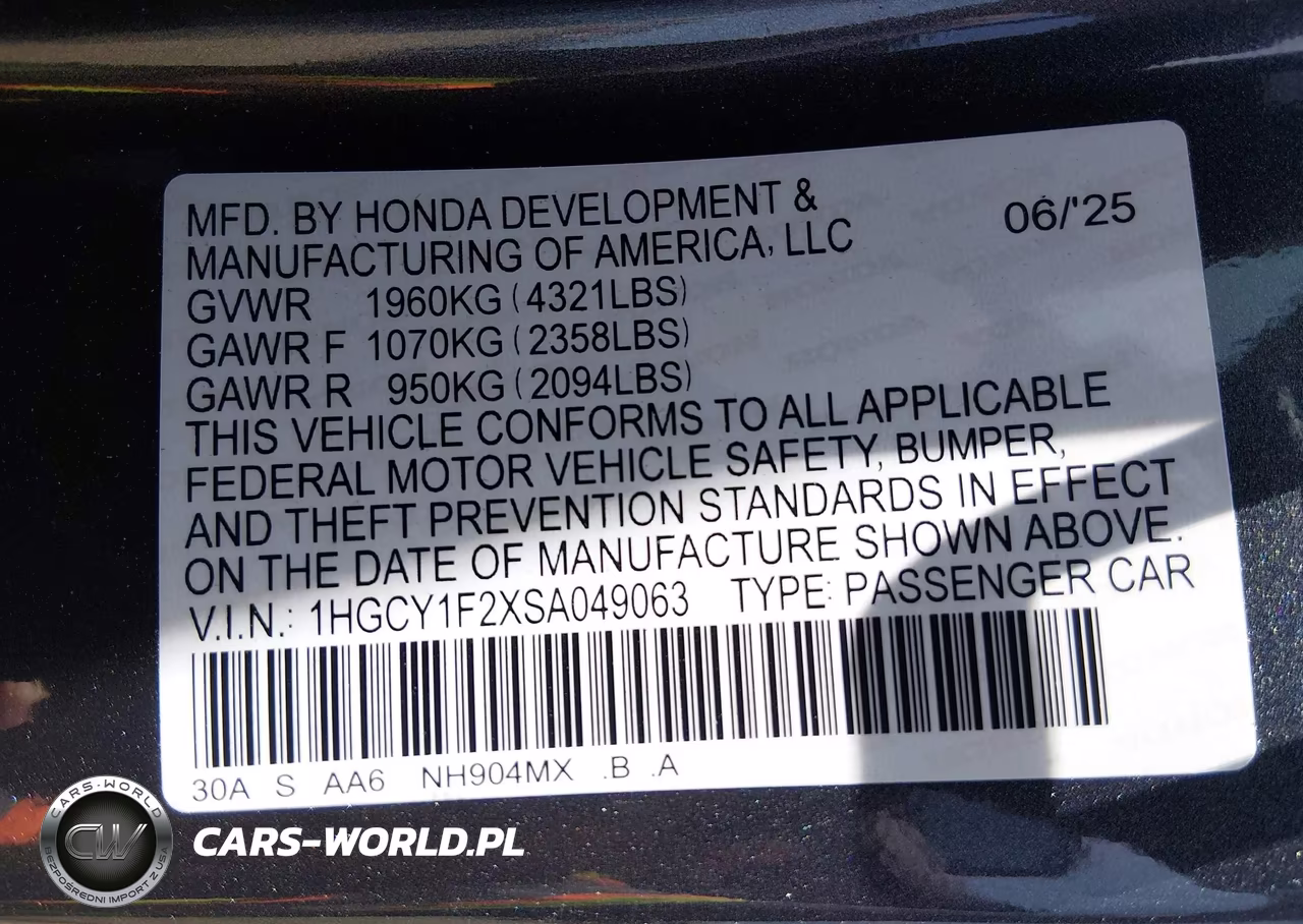 2025 Honda Accord Lx VIN:1HGCY1F2XSA049063 - 9
