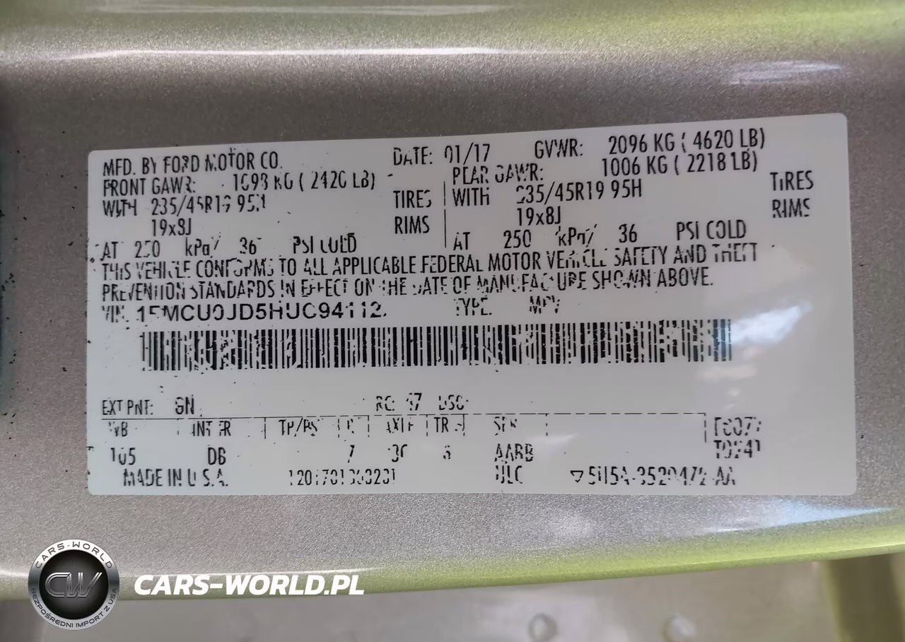 2017 Ford Escape Titanium VIN:1FMCU0JD5HUC94112 - 9