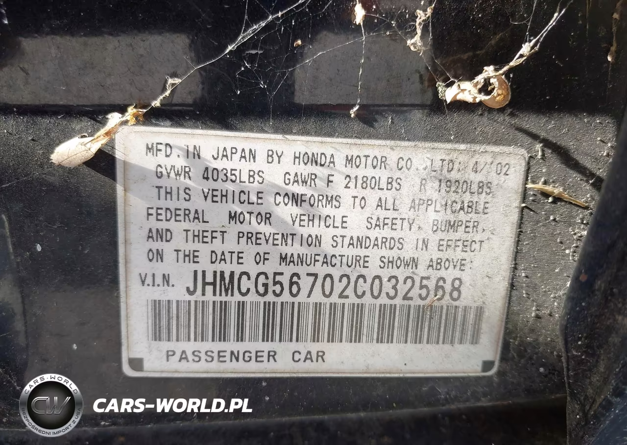 2002 Honda Accord 2.3 Se VIN:JHMCG56702C032568 - 9
