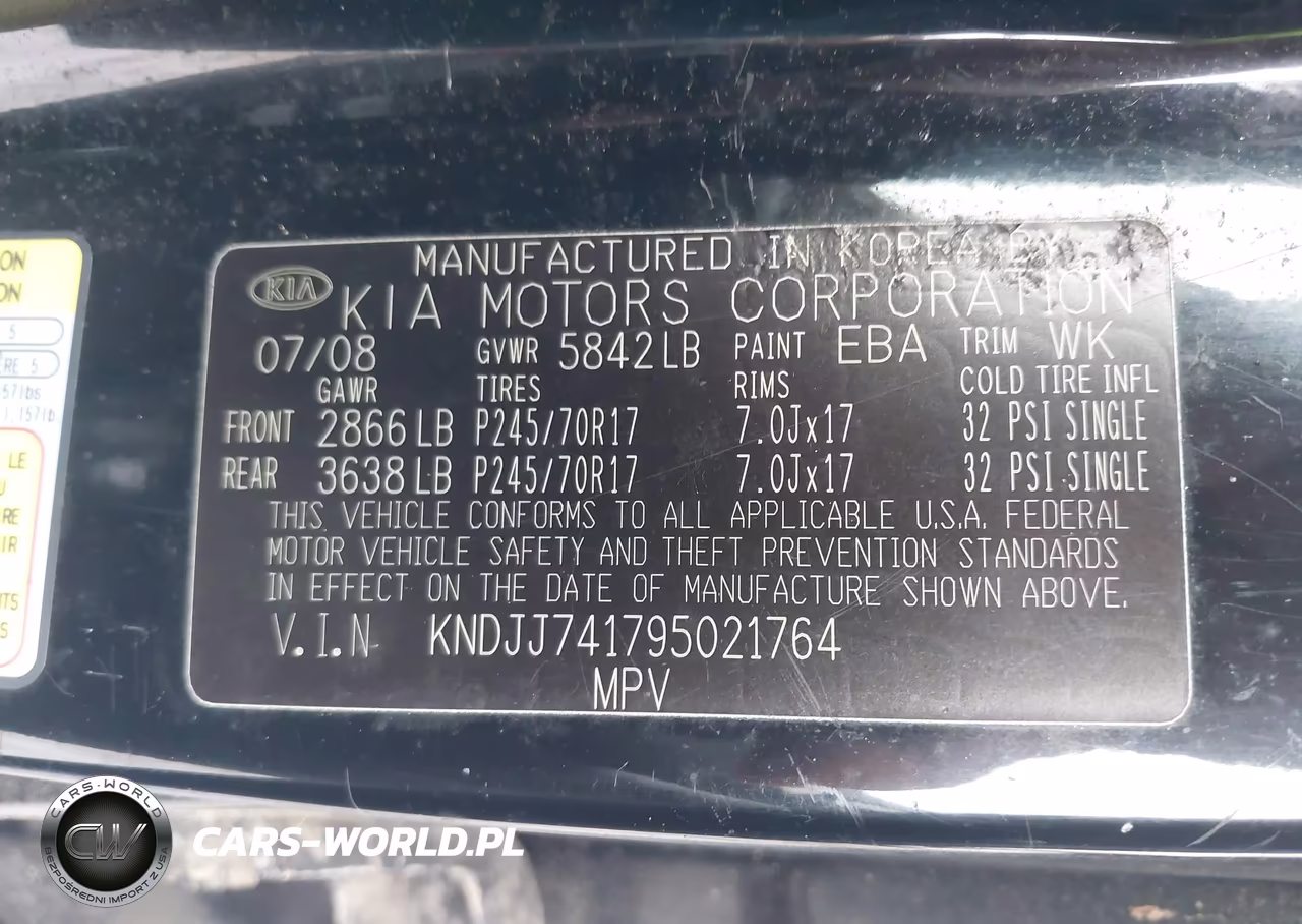 2009 Kia Borrego Ex V6 VIN:KNDJJ741795021764 - 9