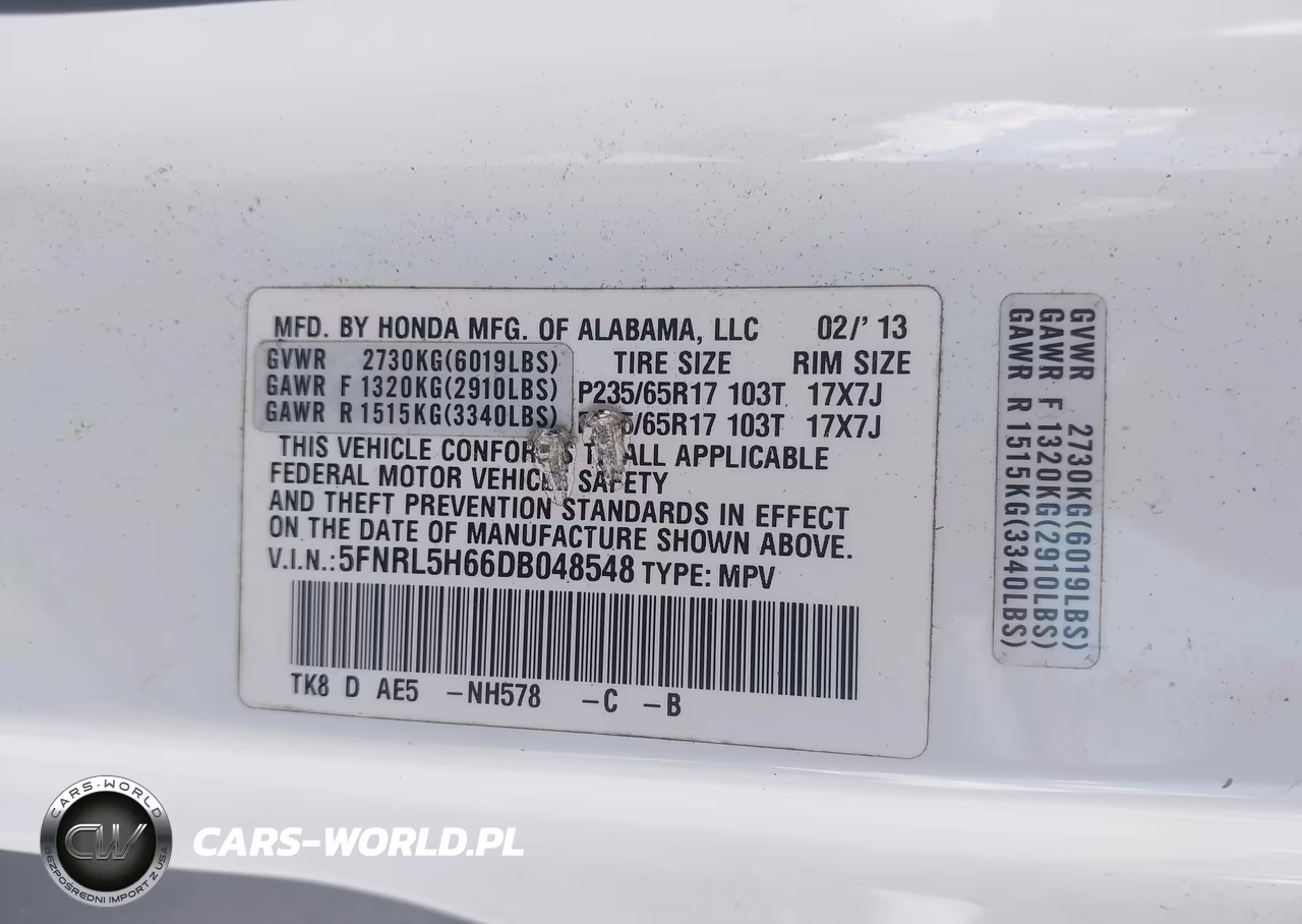 2013 Honda Odyssey Ex-L VIN:5FNRL5H66DB048548 - 9