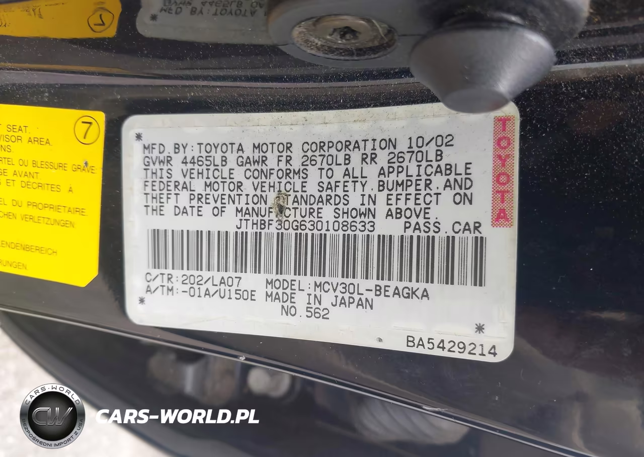 2003 Lexus Es 300 VIN:JTHBF30G630108633 - 9