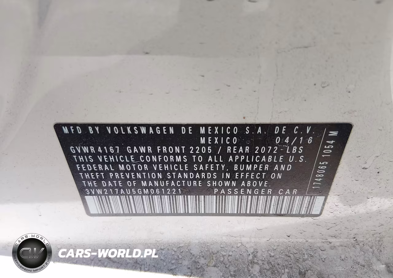 2016 Volkswagen Golf Tsi S 4-Door VIN:3VW217AU5GM061221 - 9