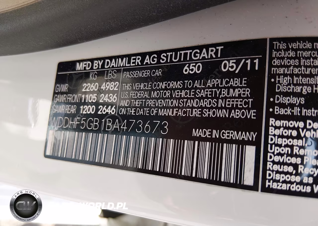 2011 Mercedes-Benz E 350 VIN:WDDHF5GB1BA473673 - 9