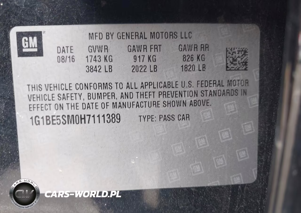 2017 Chevrolet Cruze Lt Auto VIN:1G1BE5SM0H7111389 - 9