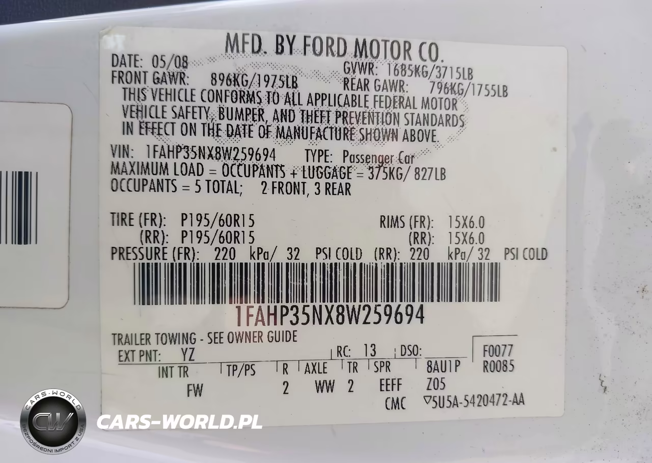2008 Ford Focus Se-Ses VIN:1FAHP35NX8W259694 - 9