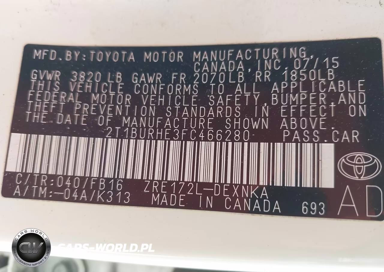 2015 Toyota Corolla Le VIN:2T1BURHE3FC466280 - 9