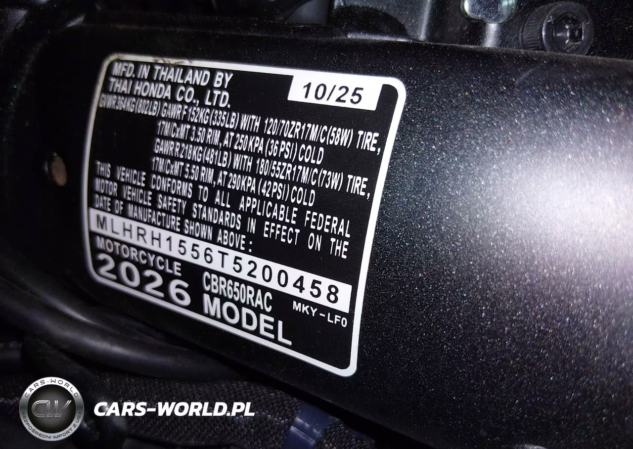 2026 Honda Cbr650 R VIN:MLHRH1556T5200458 - 10