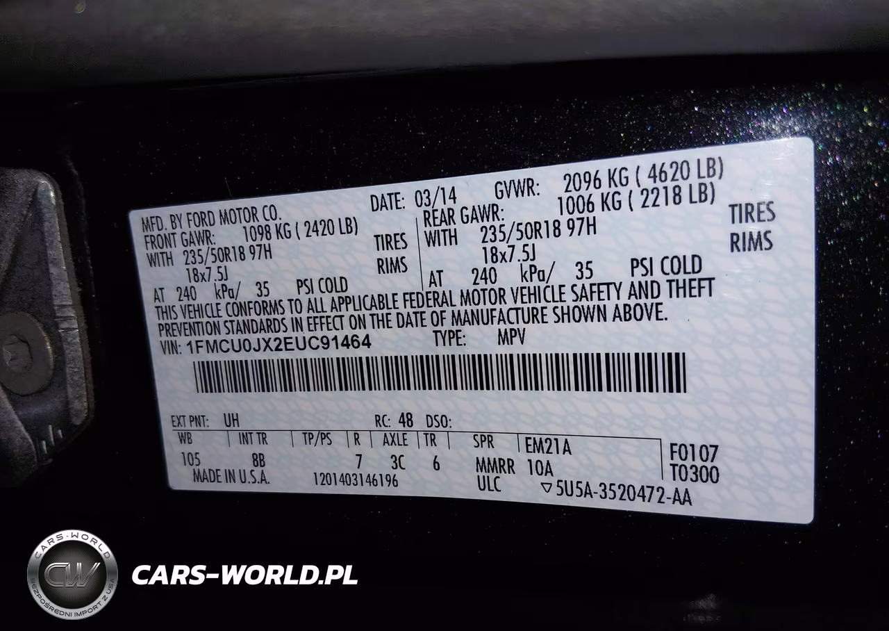 2014 Ford Escape Titanium VIN:1FMCU0JX2EUC91464 - 9