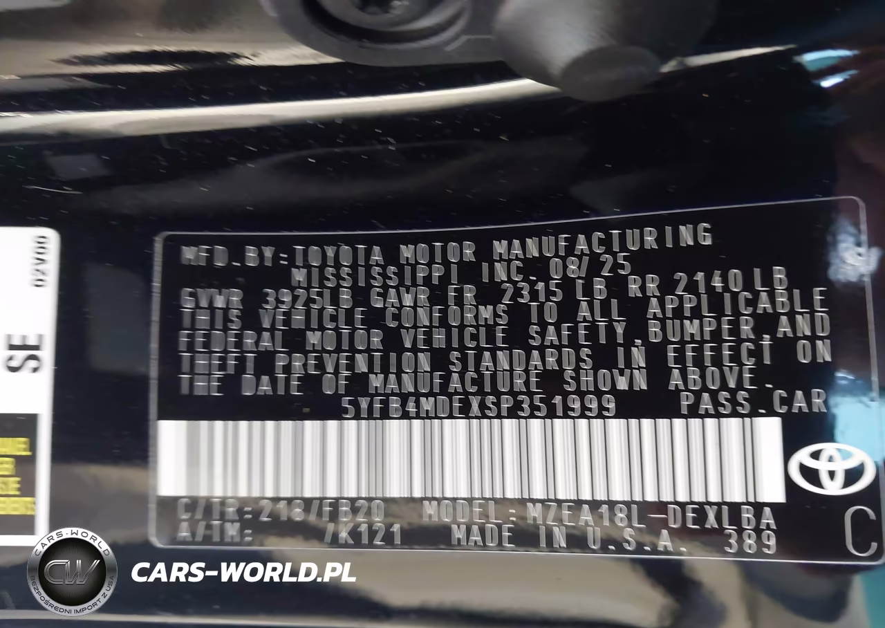 2025 Toyota Corolla Le VIN:5YFB4MDEXSP351999 - 9